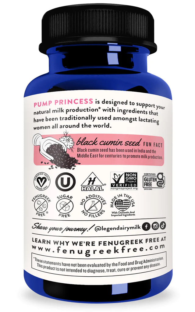 Pump Princess ORGANIC LACTATION BLEND by Legendairy Milk - 180 Capsule –  Metropolitan Breastfeeding