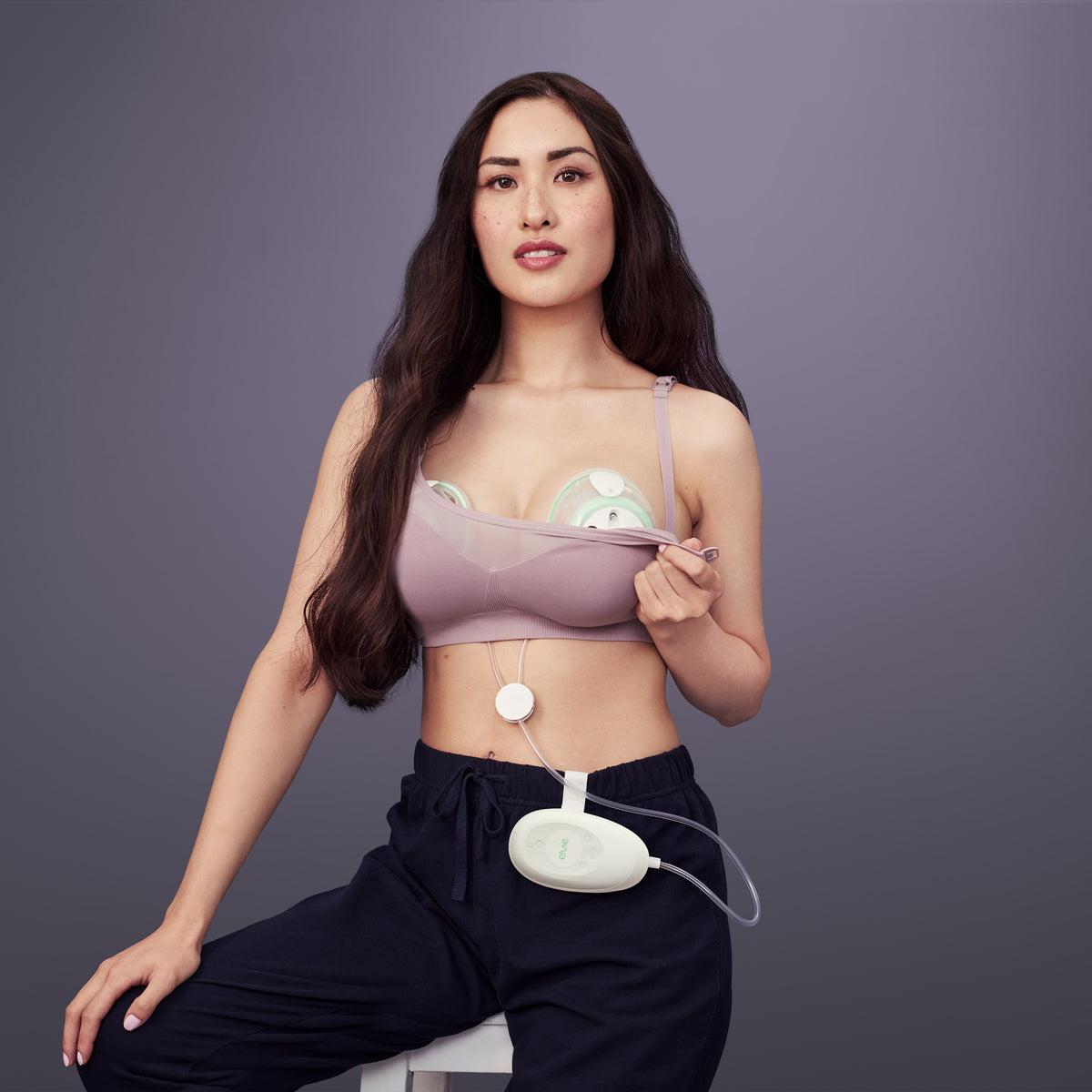 Elvie Stride Plus Double Electric Breast Pump with Milk Storage Bags
