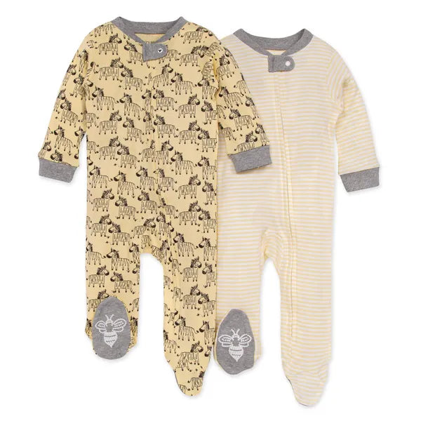 Burt's Bees Baby® Be Honey Bee Striped Organic Cotton Sleep 'N Play Footed  Pajama - Yellow/White/Black Newborn