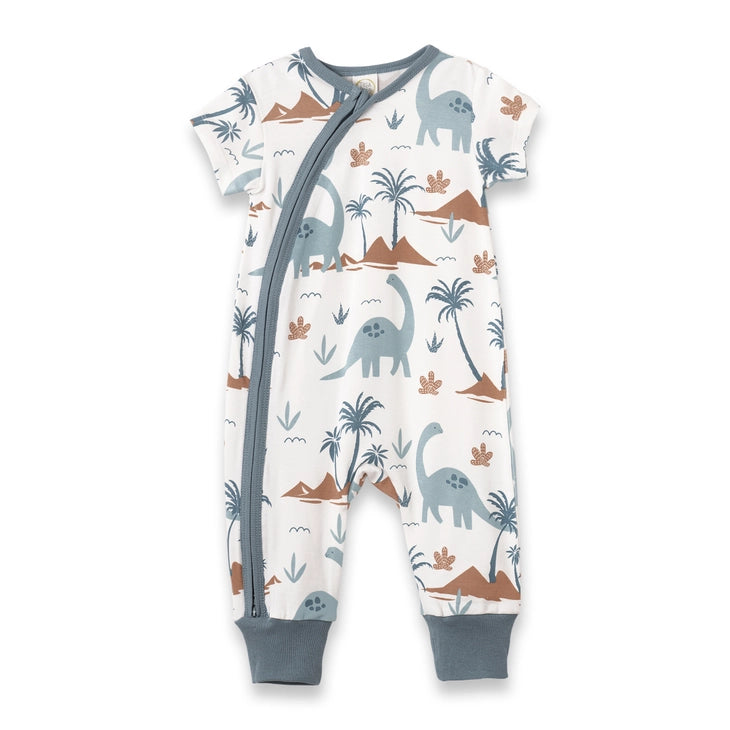 Tesa Babe Baby Boy's Dino Isle Bamboo Zipper Romper