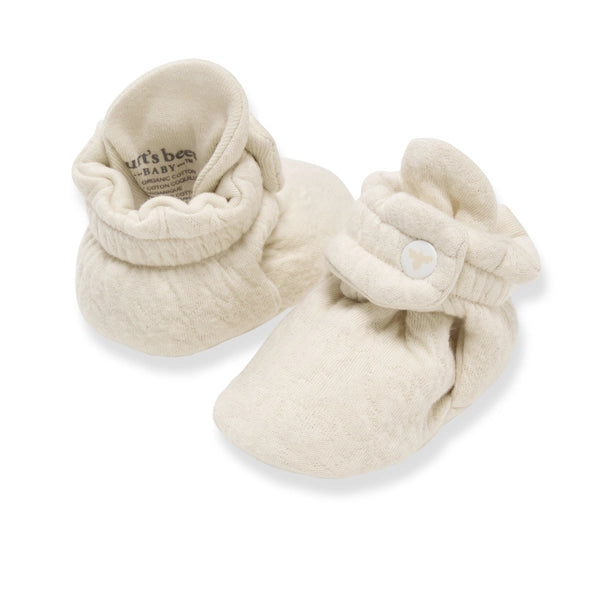 Burt's Bees Baby Quilted & Solid Organic Cotton Booties oat