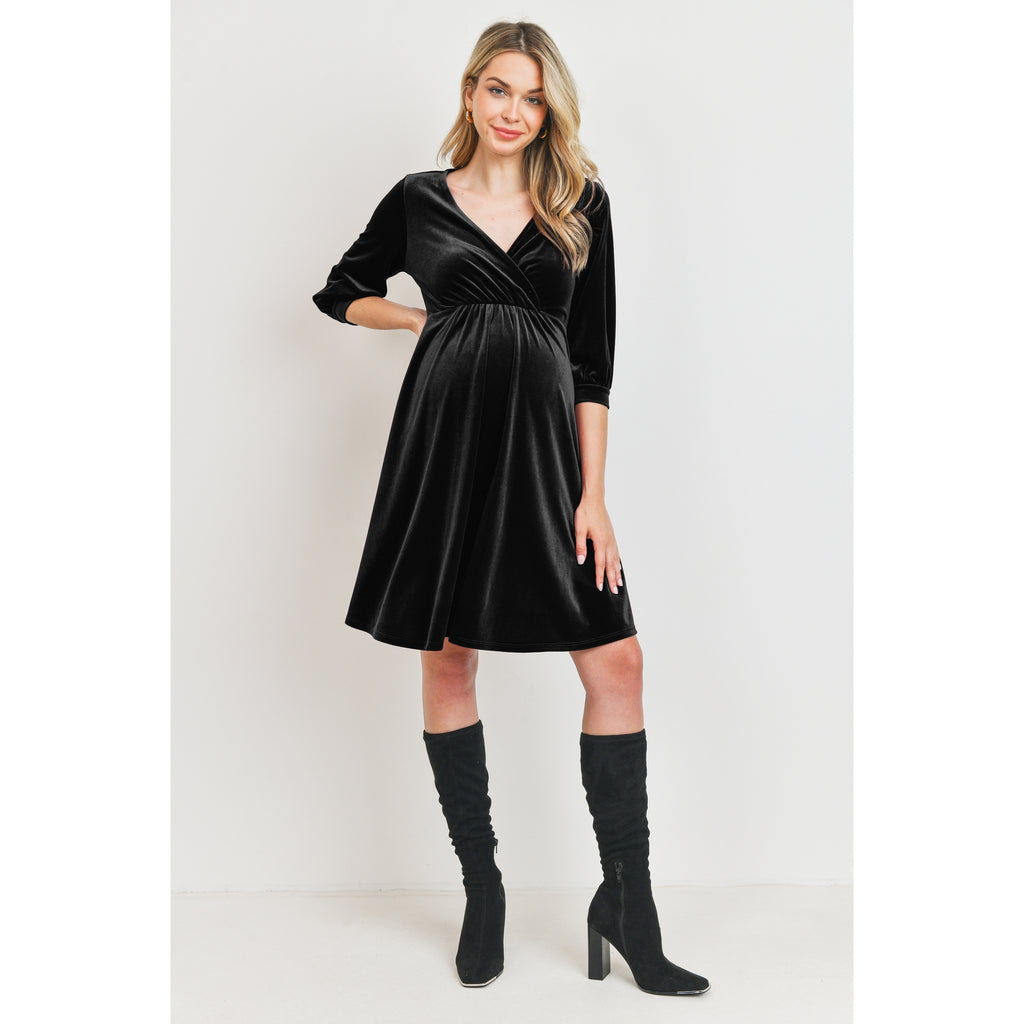 Buy Stylish Black Ribbon Maternity Nursing Dress - Lovemère