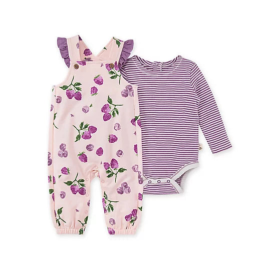 Burt's Bees Sweet Berry French Terry Jumpsuit & Bodysuit Set