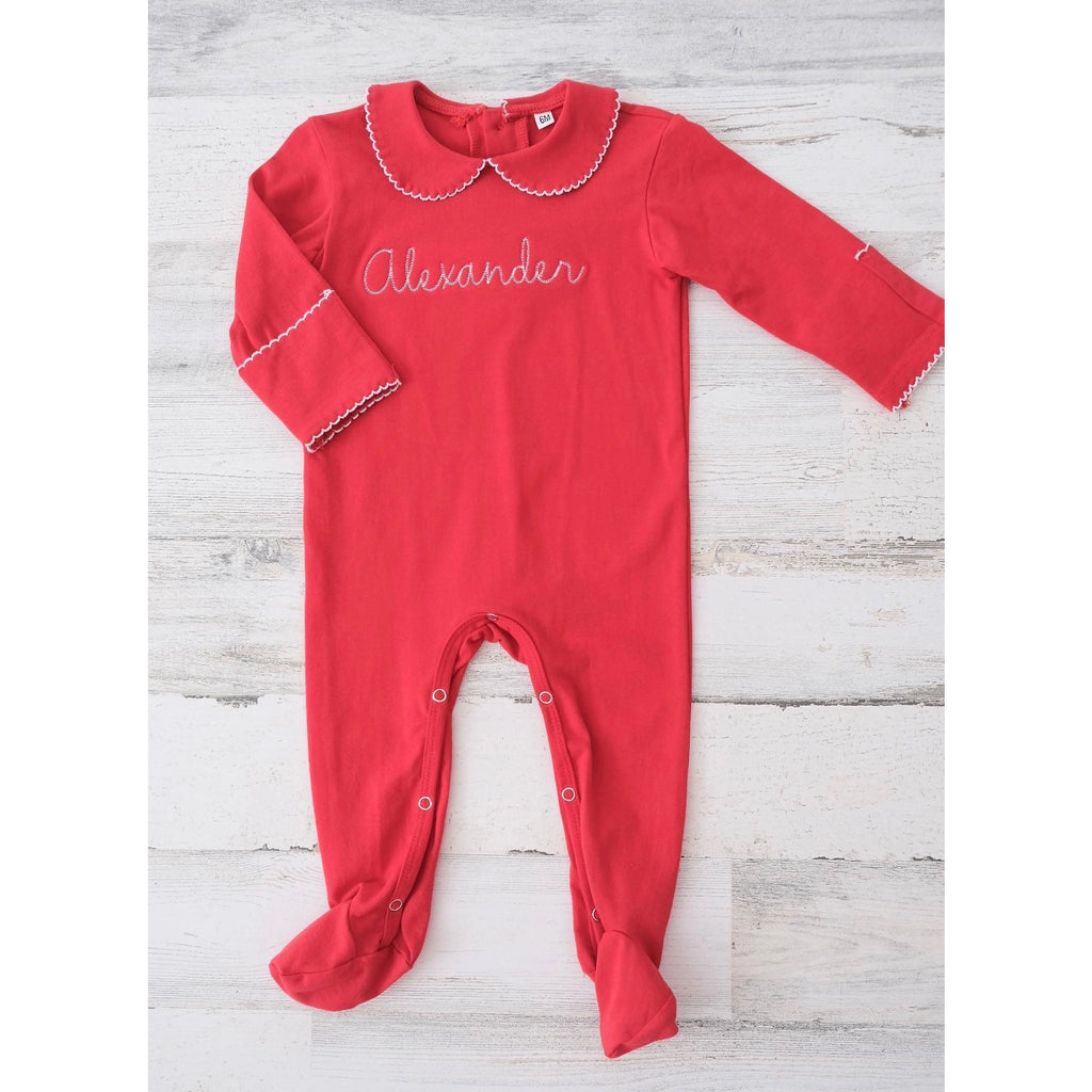 Ellejane Baby Footie Onesies red