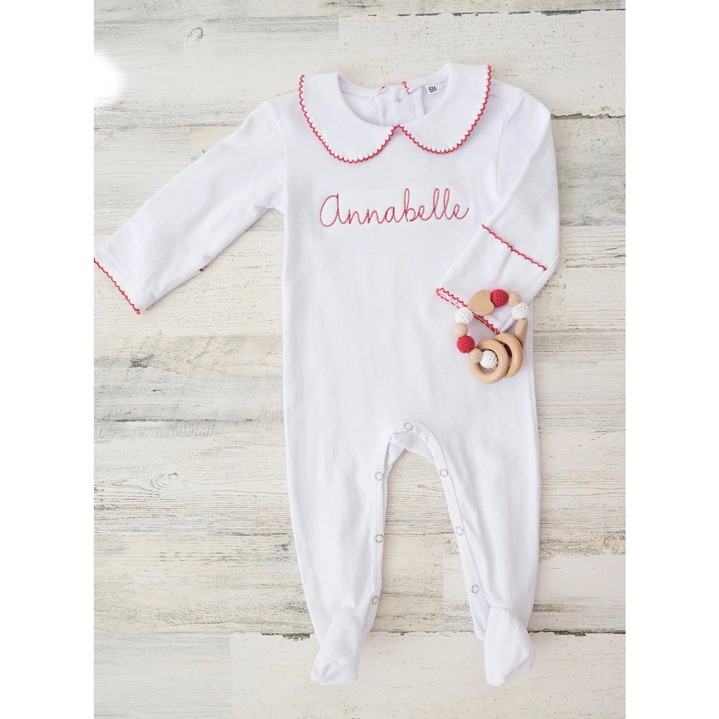 Ellejane Baby Footie Onesies white