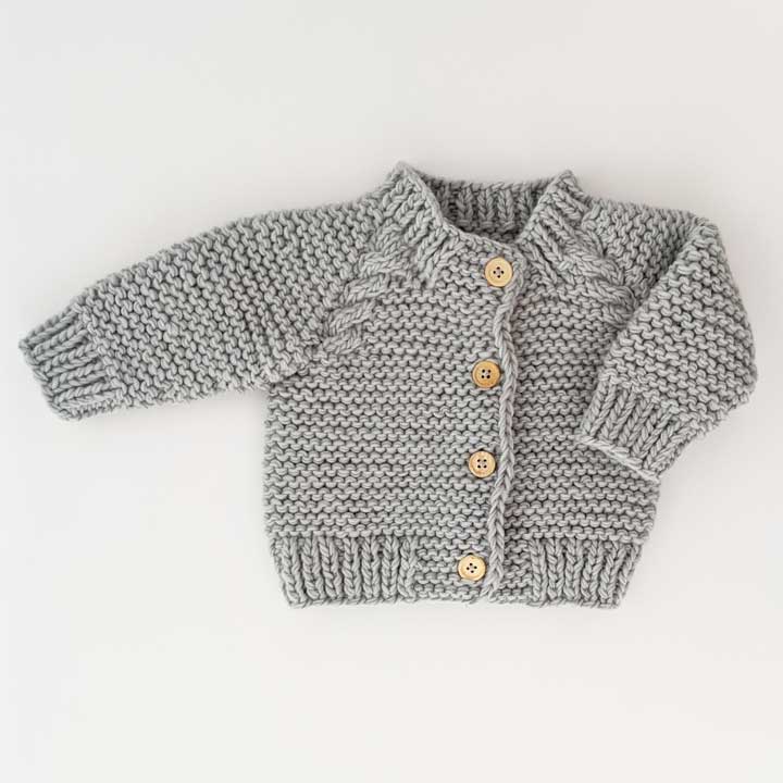 Huggalugs Garter Stitch Cardigan Sweater